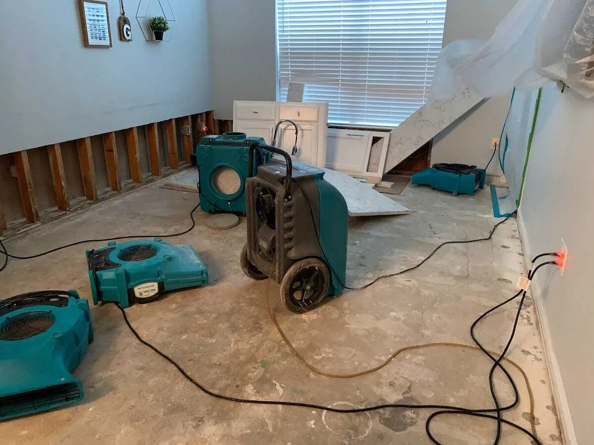 Dehumidifier in flood-cut room for Water Extraction & Removal in St. George